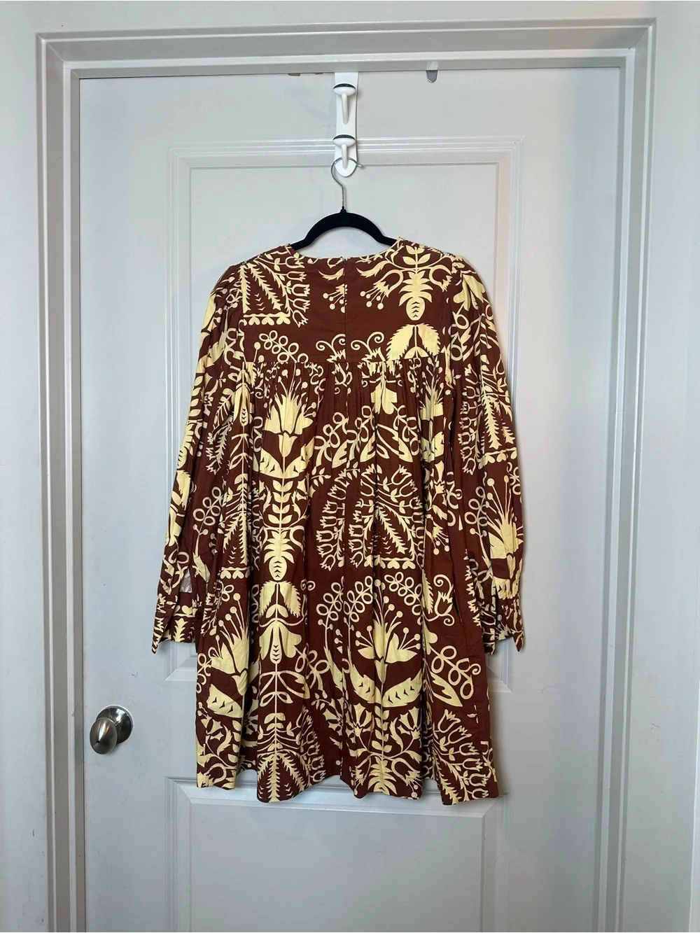 NEW MANOUSH Indian Block Print Cotton Baby Doll Luxury Dress, Size 34/4